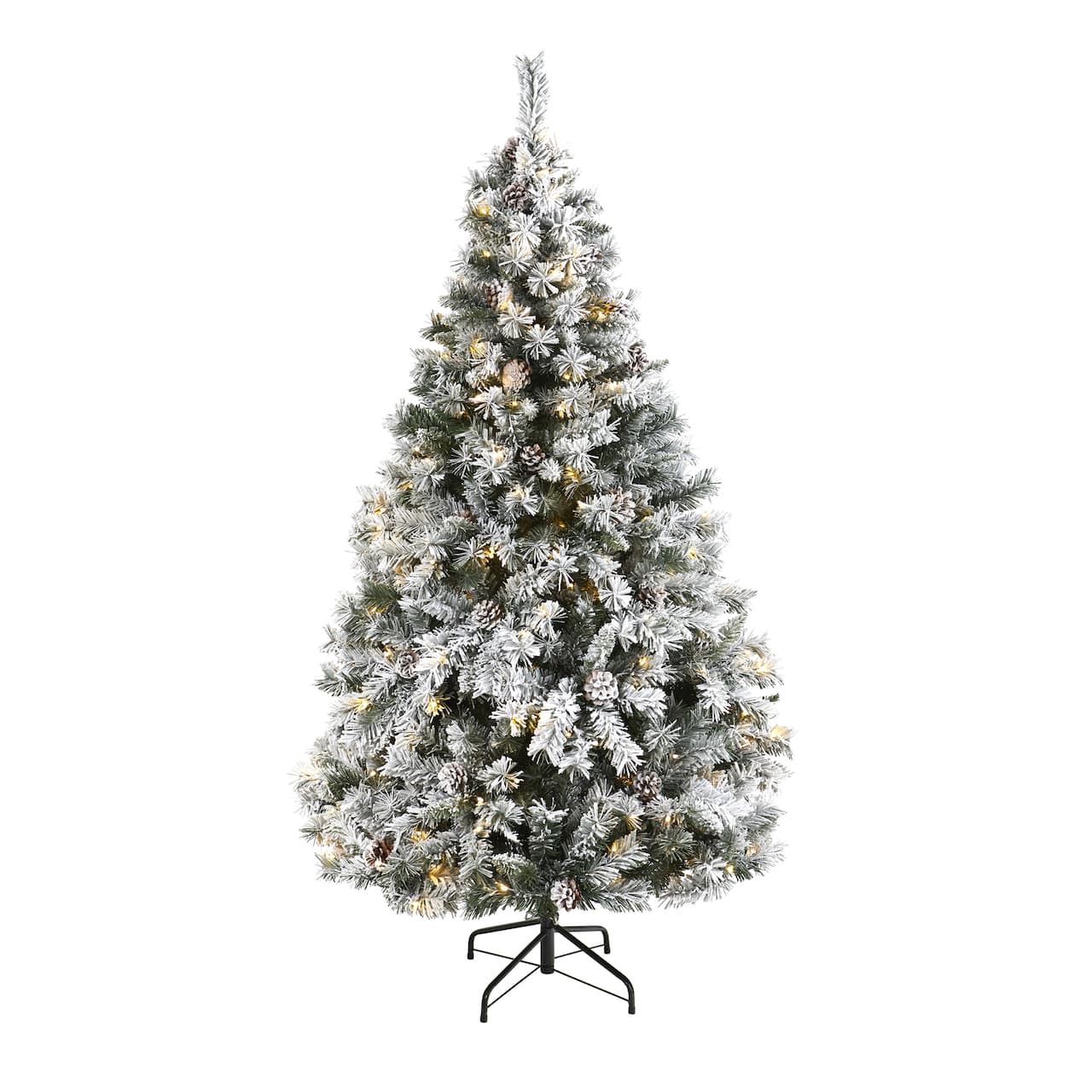 6ft. Pre-Lit White River Mountain Pine Artificial Christmas Tree, Clear LED Lights